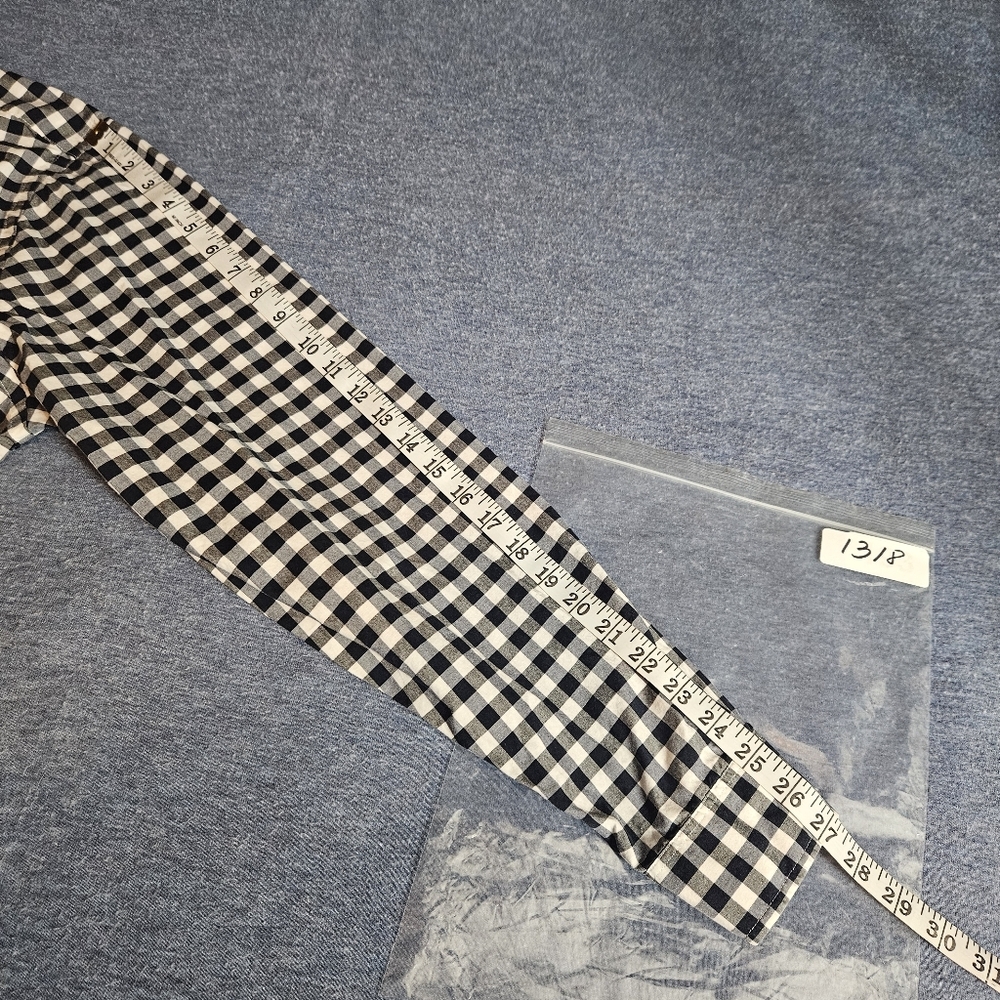 Lacoste Button Up Long Sleeve Gingham Classic Fit Poplin Shirt Sze 44 Blue White - Picture 10 of 10